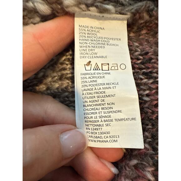 PrAna Women's Multi Autum Rein Turtleneck Tunic Sweater Size S Charcoal Multi - Picture 8 of 8